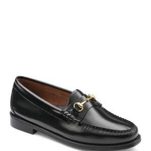 G.H. Bass & Co. Black Loafers with Gold Detail